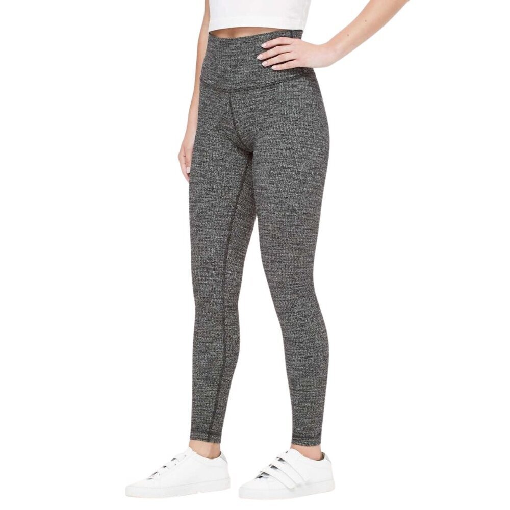 Lululemon Wunder Under High Rise Tight Athleisure Yoga Gym Heather Black - 10